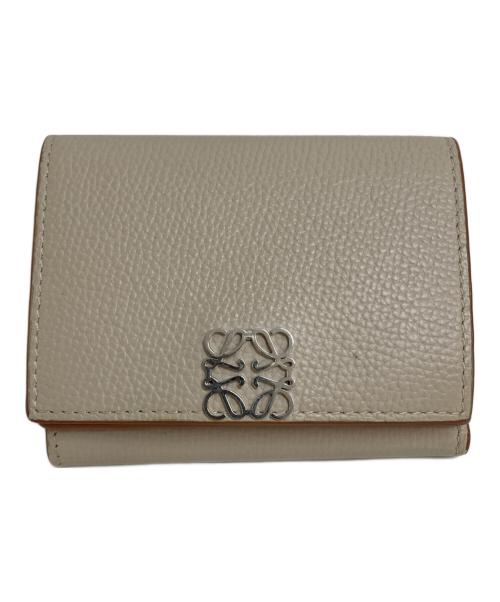 LOEWE（ロエベ）LOEWE (ロエベ) アナグラム トライフォールド ウォレット C821TR2X02 グレー×ブラウンの古着・服飾アイテム