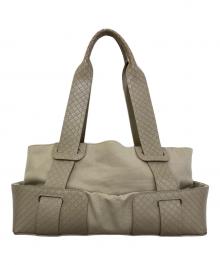 BOTTEGA VENETA（ボッテガベネタ）の古着「イントレチャートトートバッグ」｜ベージュ