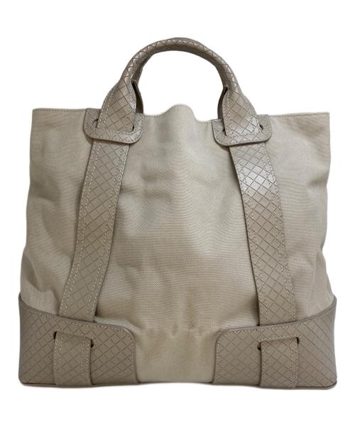 BOTTEGA VENETA（ボッテガベネタ）BOTTEGA VENETA (ボッテガベネタ) イントレチャートトートバッグ ベージュの古着・服飾アイテム