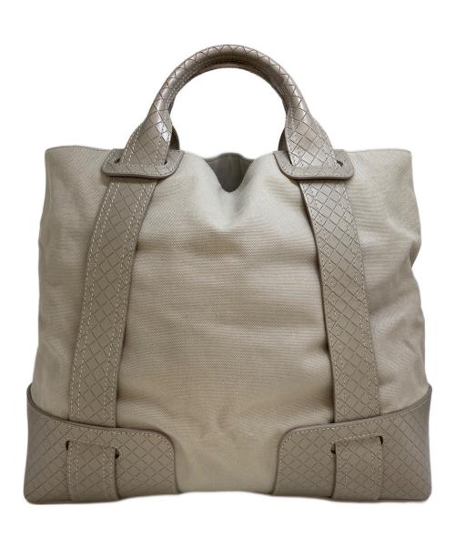 BOTTEGA VENETA（ボッテガベネタ）BOTTEGA VENETA (ボッテガベネタ) イントレチャートトートバッグ ベージュの古着・服飾アイテム