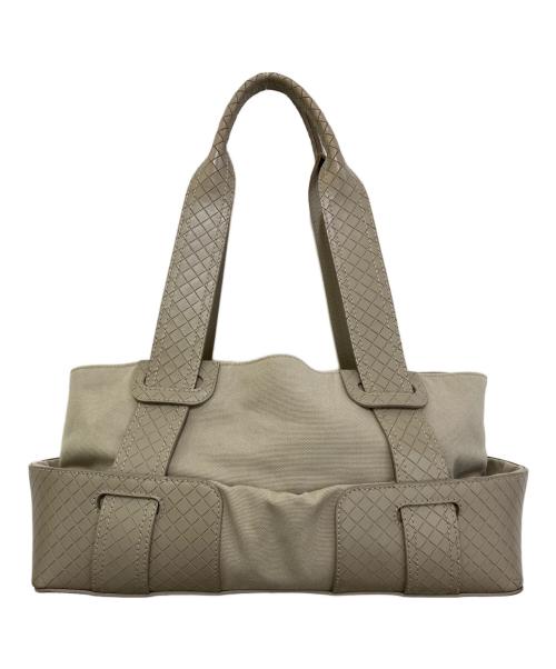 BOTTEGA VENETA（ボッテガベネタ）BOTTEGA VENETA (ボッテガベネタ) イントレチャートトートバッグ ベージュの古着・服飾アイテム