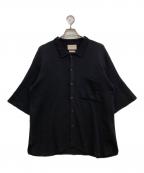 YOKEヨーク）の古着「RIB KNITTED SHIRT　YK24SS0699S」｜ブラック