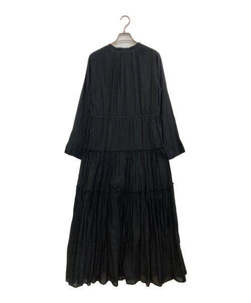ne quittez pas（ヌキテパ）ne quittez pas (ヌキテパ) COTTON SOLID GATHER LONG DRESS　010492902P ブラック サイズ:不明(実寸をご参考下さい)の古着・服飾アイテム