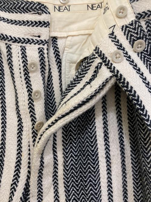 NEAT（ニート）NEAT (ニート) メキシカンヘリンボーンワイドパンツ ホワイト×ブラック サイズ:Lの古着・服飾アイテム