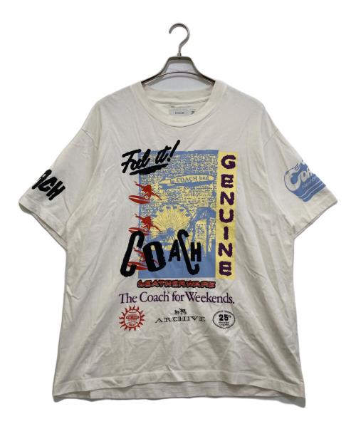 COACH（コーチ）COACH (コーチ) リラックスド グラフィック サーフ Tシャツ CBD50 ホワイト サイズ:Lの古着・服飾アイテム