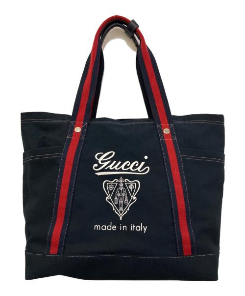 GUCCI（グッチ）GUCCI (グッチ) シェリーライン トートバッグ　816863 ネイビーの古着・服飾アイテム