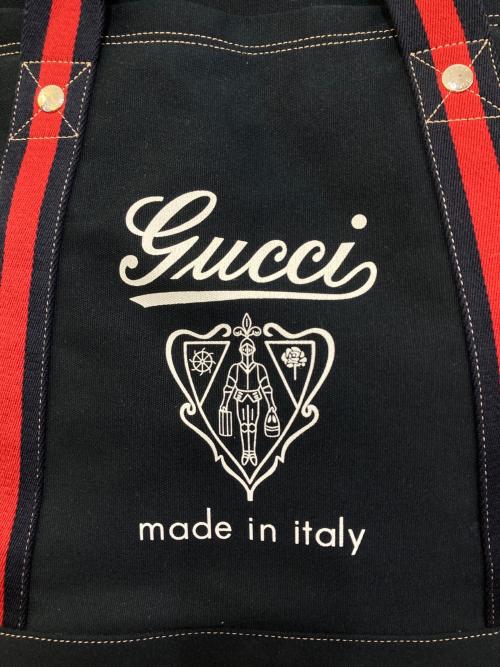 GUCCI（グッチ）GUCCI (グッチ) シェリーライン トートバッグ　816863 ネイビーの古着・服飾アイテム