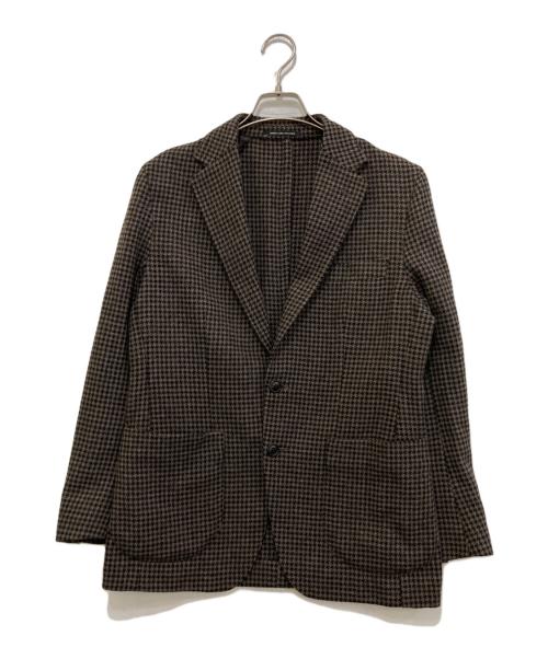 green label relaxing（グリーンレーベルリラクシング）green label relaxing (グリーンレーベルリラクシング) 千鳥格子テーラードジャケット　3122-142-1517 ブラウン×ブラック サイズ:46の古着・服飾アイテム