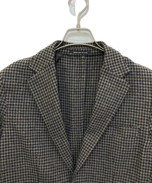 green label relaxing（グリーンレーベルリラクシング）green label relaxing (グリーンレーベルリラクシング) 千鳥格子テーラードジャケット　3122-142-1517 ブラウン×ブラック サイズ:46の古着・服飾アイテム