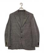 green label relaxingグリーンレーベルリラクシング）の古着「チェックテーラードジャケット　3122-110-1384」｜ホワイト×ブラック