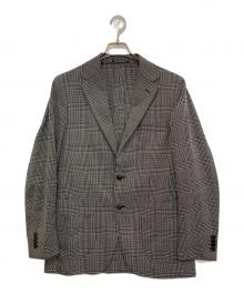 green label relaxing（グリーンレーベルリラクシング）の古着「チェックテーラードジャケット　3122-110-1384」｜ホワイト×ブラック