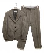 green label relaxingグリーンレーベルリラクシング）の古着「3ピース千鳥格子セットアップ」｜ブラウン