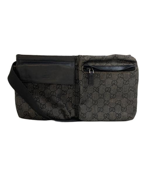 GUCCI（グッチ）GUCCI (グッチ) GGキャンバス ウエストポーチ ブラックの古着・服飾アイテム