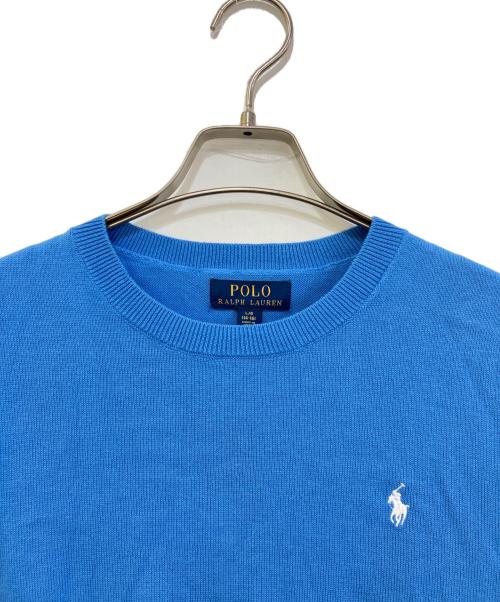 POLO RALPH LAUREN（ポロ・ラルフローレン）POLO RALPH LAUREN (ポロ・ラルフローレン) クルーネックニット ブルー サイズ:L 未使用品の古着・服飾アイテム