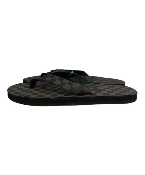 RAINBOW SANDALS（レインボーサンダル）RAINBOW SANDALS (レインボーサンダル) Ron Herman (ロンハーマン) 別注シングルレイヤー チェック サンダル ブラウン サイズ:UK9.5 未使用品の古着・服飾アイテム
