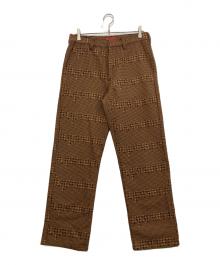SUPREME（シュプリーム）の古着「Houndstooth Logos Work Pant」｜ブラウン