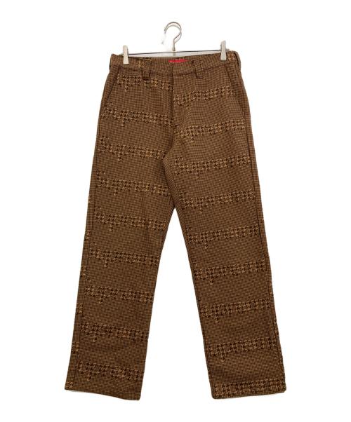 SUPREME（シュプリーム）SUPREME (シュプリーム) Houndstooth Logos Work Pant ブラウン サイズ:30の古着・服飾アイテム