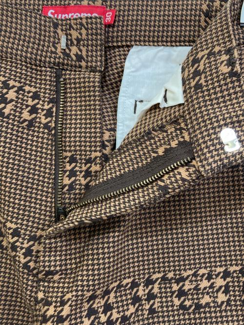 SUPREME（シュプリーム）SUPREME (シュプリーム) Houndstooth Logos Work Pant ブラウン サイズ:30の古着・服飾アイテム