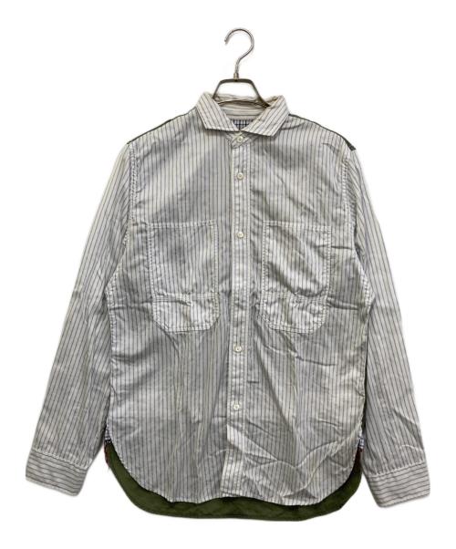 COMME des GARCONS JUNYA WATANABE MAN（コム デ ギャルソン ジュンヤ ワタナベ マン）COMME des GARCONS JUNYA WATANABE MAN (コム デ ギャルソン ジュンヤ ワタナベ マン) 切替シャツ ホワイト×カーキ サイズ:Mの古着・服飾アイテム