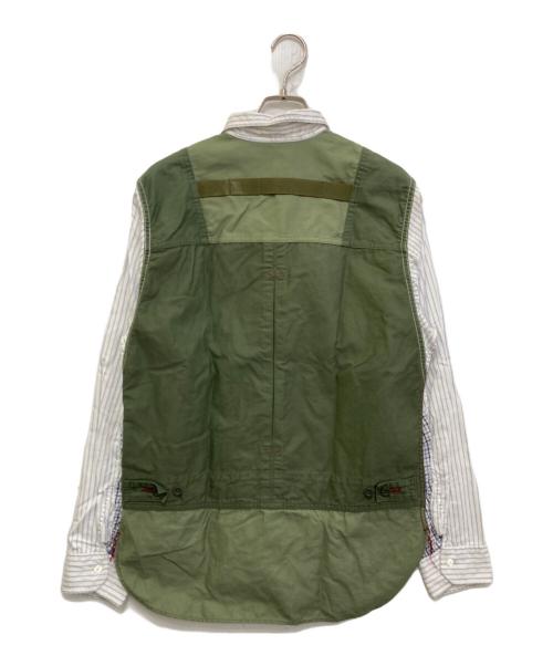 COMME des GARCONS JUNYA WATANABE MAN（コム デ ギャルソン ジュンヤ ワタナベ マン）COMME des GARCONS JUNYA WATANABE MAN (コム デ ギャルソン ジュンヤ ワタナベ マン) 切替シャツ ホワイト×カーキ サイズ:Mの古着・服飾アイテム