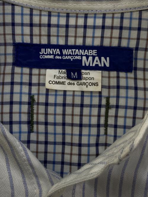 COMME des GARCONS JUNYA WATANABE MAN（コム デ ギャルソン ジュンヤ ワタナベ マン）COMME des GARCONS JUNYA WATANABE MAN (コム デ ギャルソン ジュンヤ ワタナベ マン) 切替シャツ ホワイト×カーキ サイズ:Mの古着・服飾アイテム