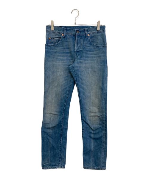 GUCCI（グッチ）GUCCI (グッチ) ストロベリー刺繍ボタンフライデニムパンツ 557960 XDAH0 インディゴ サイズ:22の古着・服飾アイテム