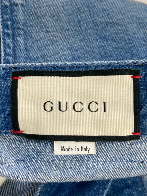 GUCCI（グッチ）GUCCI (グッチ) ストロベリー刺繍ボタンフライデニムパンツ 557960 XDAH0 インディゴ サイズ:22の古着・服飾アイテム