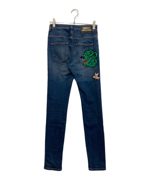 GUCCI（グッチ）GUCCI (グッチ) 刺繍デニムパンツ　502797 XDATK インディゴ サイズ:25の古着・服飾アイテム