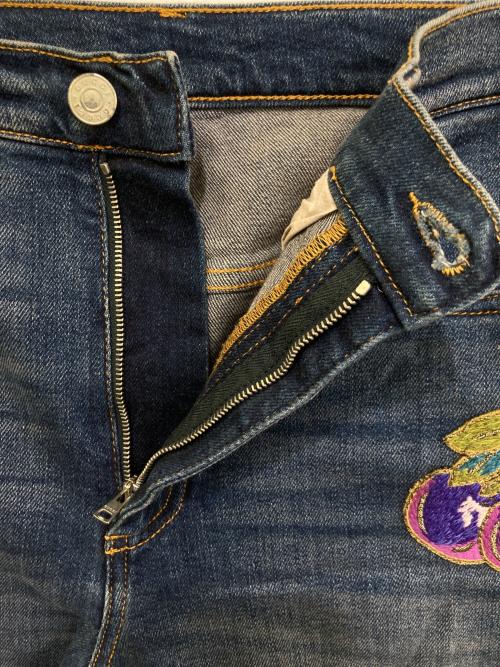 GUCCI（グッチ）GUCCI (グッチ) 刺繍デニムパンツ　502797 XDATK インディゴ サイズ:25の古着・服飾アイテム