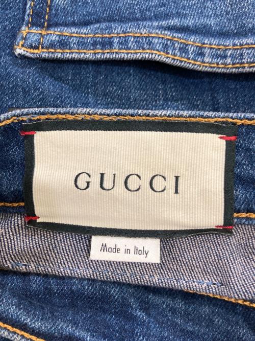 GUCCI（グッチ）GUCCI (グッチ) 刺繍デニムパンツ　502797 XDATK インディゴ サイズ:25の古着・服飾アイテム