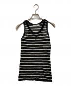 Christian Diorクリスチャン ディオール）の古着「Ribbed Wool Knit Mariniere Tank Top　444T06AM228」｜ホワイト×ブラック