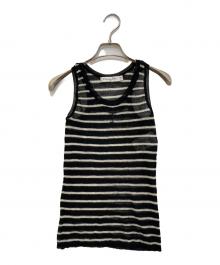 Christian Dior（クリスチャン ディオール）の古着「Ribbed Wool Knit Mariniere Tank Top　444T06AM228」｜ホワイト×ブラック