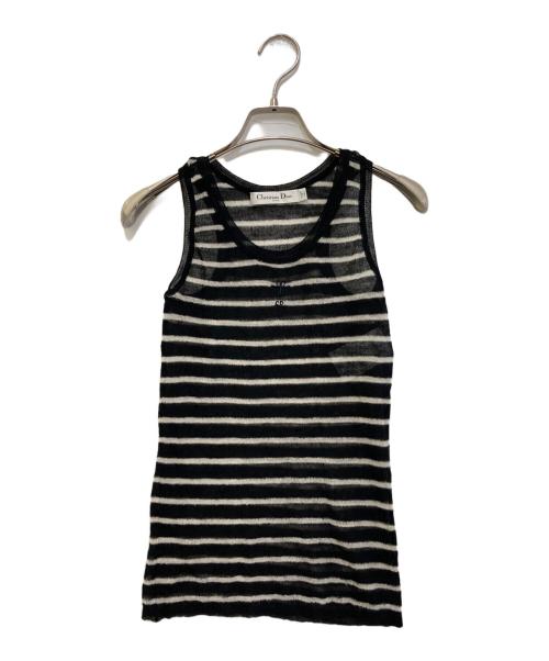 Christian Dior（クリスチャン ディオール）Christian Dior (クリスチャン ディオール) Ribbed Wool Knit Mariniere Tank Top　444T06AM228 ホワイト×ブラック サイズ:34の古着・服飾アイテム