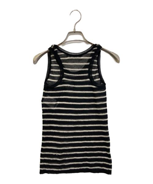 Christian Dior（クリスチャン ディオール）Christian Dior (クリスチャン ディオール) Ribbed Wool Knit Mariniere Tank Top　444T06AM228 ホワイト×ブラック サイズ:34の古着・服飾アイテム