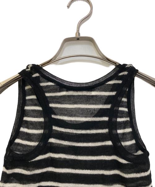 Christian Dior（クリスチャン ディオール）Christian Dior (クリスチャン ディオール) Ribbed Wool Knit Mariniere Tank Top　444T06AM228 ホワイト×ブラック サイズ:34の古着・服飾アイテム