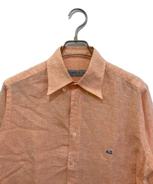 ETRO（エトロ）ETRO (エトロ) ボタンダウンリネンシャツ オレンジ サイズ:Sの古着・服飾アイテム