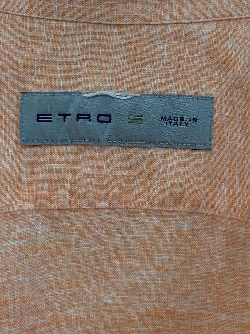 ETRO（エトロ）ETRO (エトロ) ボタンダウンリネンシャツ オレンジ サイズ:Sの古着・服飾アイテム