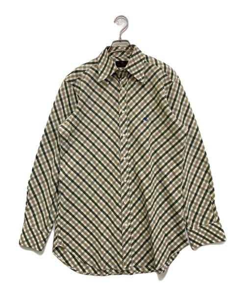 ETRO（エトロ）ETRO (エトロ) ボタンダウンチェックシャツ グリーン サイズ:40の古着・服飾アイテム