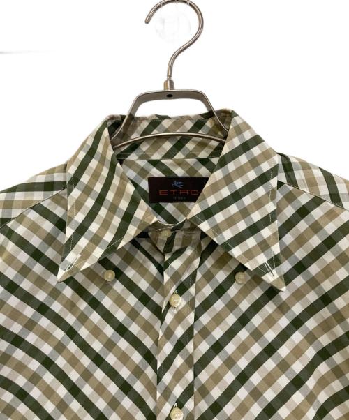 ETRO（エトロ）ETRO (エトロ) ボタンダウンチェックシャツ グリーン サイズ:40の古着・服飾アイテム