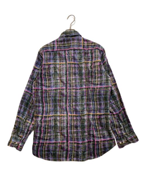 ETRO（エトロ）ETRO (エトロ) チェックシャツ パープル サイズ:Mの古着・服飾アイテム