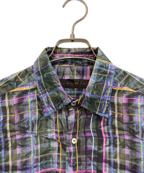 ETRO（エトロ）ETRO (エトロ) チェックシャツ パープル サイズ:Mの古着・服飾アイテム