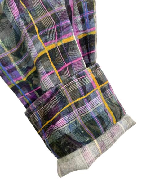 ETRO（エトロ）ETRO (エトロ) チェックシャツ パープル サイズ:Mの古着・服飾アイテム