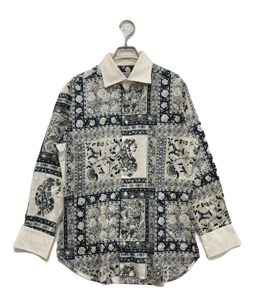 ETRO（エトロ）ETRO (エトロ) 花柄シャツ ホワイトグリーン サイズ:40の古着・服飾アイテム