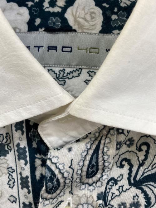 ETRO（エトロ）ETRO (エトロ) 花柄シャツ ホワイトグリーン サイズ:40の古着・服飾アイテム