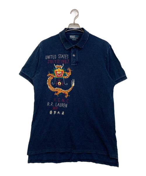 POLO RALPH LAUREN（ポロ・ラルフローレン）POLO RALPH LAUREN (ポロ・ラルフローレン) 鹿の子ポロシャツ ブルー サイズ:XLの古着・服飾アイテム