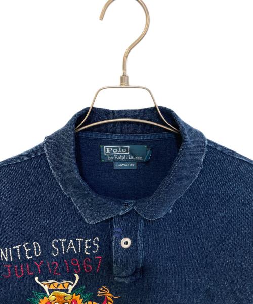 POLO RALPH LAUREN（ポロ・ラルフローレン）POLO RALPH LAUREN (ポロ・ラルフローレン) 鹿の子ポロシャツ ブルー サイズ:XLの古着・服飾アイテム