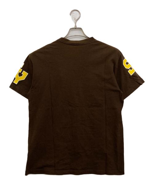 stussy（ステューシー）stussy (ステューシー) 00‘ｓプリントTシャツ ブラウン サイズ:Mの古着・服飾アイテム