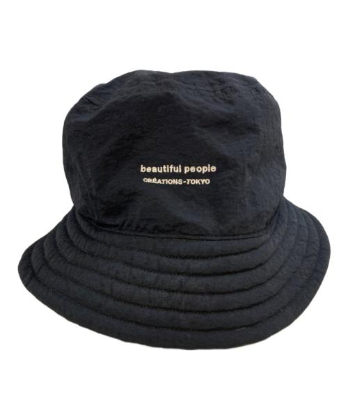 beautiful people（ビューティフルピープル）beautiful people (ビューティフルピープル) リバーシブルオーガンジーバケットハット ブラックの古着・服飾アイテム