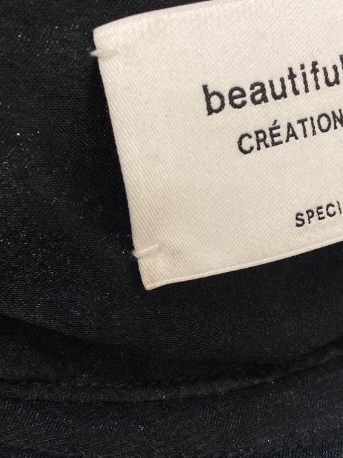beautiful people（ビューティフルピープル）beautiful people (ビューティフルピープル) リバーシブルオーガンジーバケットハット ブラックの古着・服飾アイテム