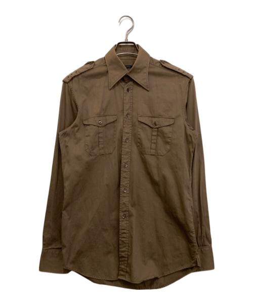 GUCCI（グッチ）GUCCI (グッチ) サファリシャツ　106010.23165 ブラウン サイズ:38/15の古着・服飾アイテム